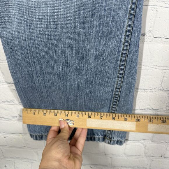 VTG 90’s Lee Dungarees Jeans Men Size 34 Relaxed Boot Cut Blue Denim Baggy Loose - Picture 10 of 15